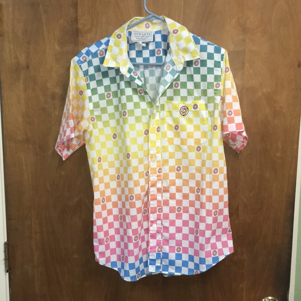 Odd Future Mens Button Down Donut Shirt